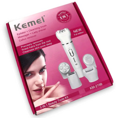 Kemei 5-in-1 Beauty Tools Kit – Epilator, Cleansing Brush, Shaver & More