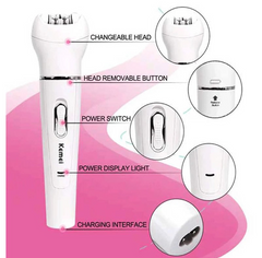 Kemei 5-in-1 Beauty Tools Kit – Epilator, Cleansing Brush, Shaver & More