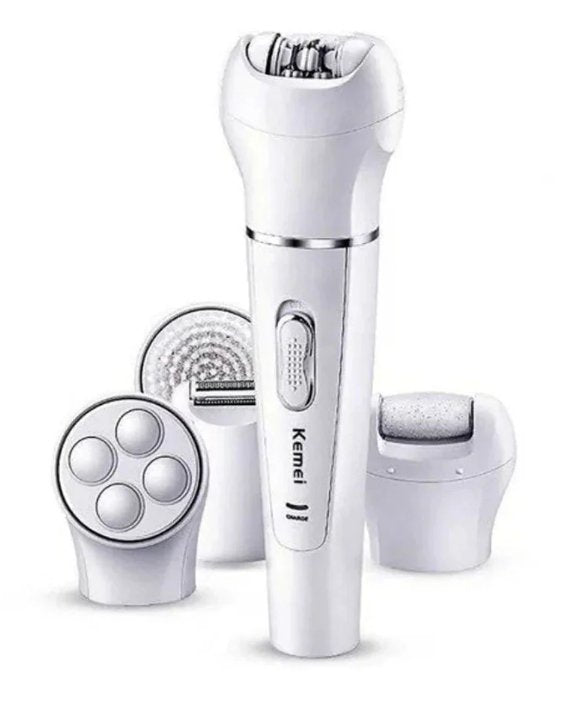 Kemei 5-in-1 Beauty Tools Kit – Epilator, Cleansing Brush, Shaver & More