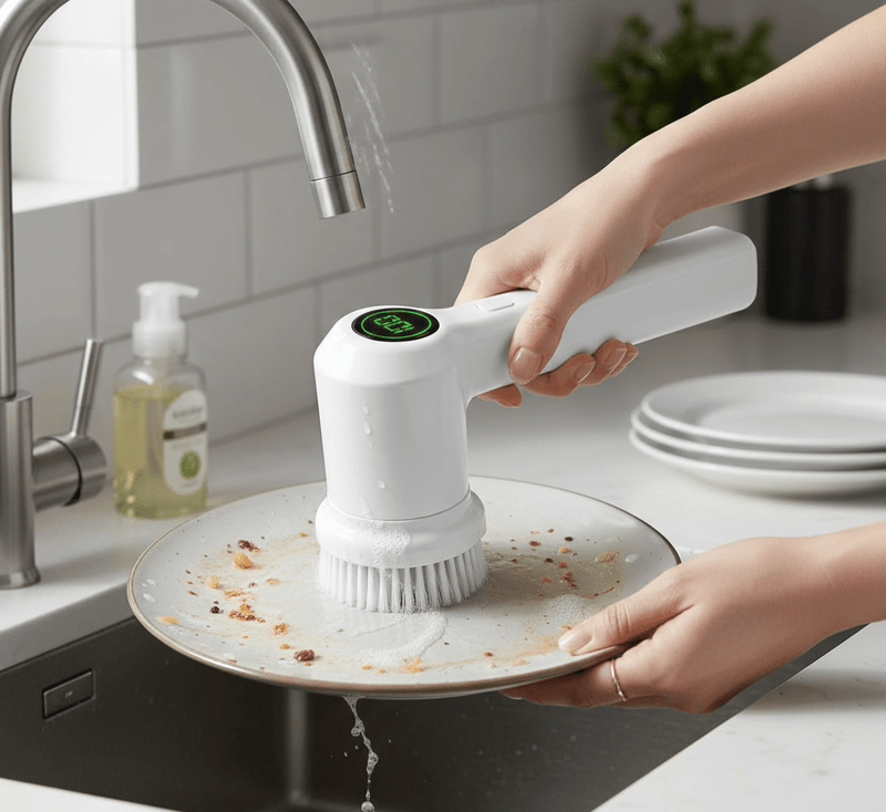 PureSpin Electric Handheld Scrubber – Effortless Cleaning for Kitchen & Bathroom
