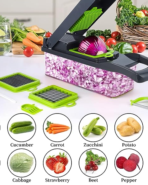 Vegetable Cutter, Chopper & Slicer – 5-in-1 Kitchen Tool