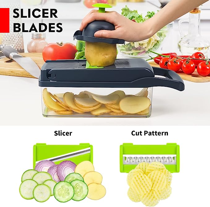 Vegetable Cutter, Chopper & Slicer – 5-in-1 Kitchen Tool